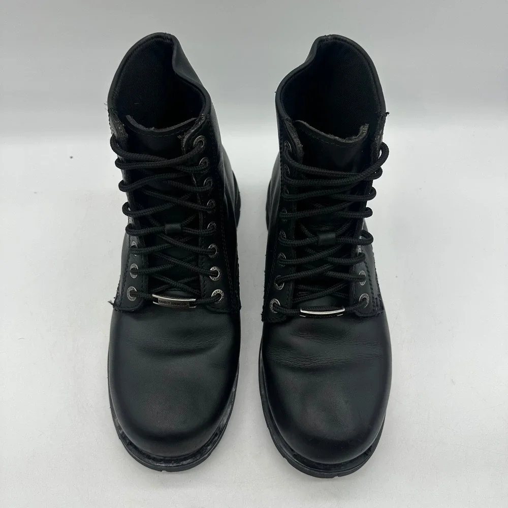 Harley-Davidson 95172 Mens Size 10 Black Leather Winged Skull Biker Riding Boots